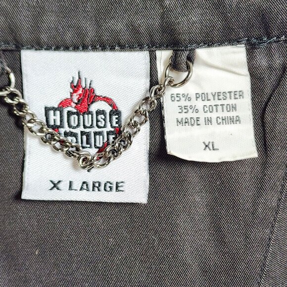 House Of Blues Charcoal Short Sleeve Button-Up Shirt Mens X-Large - Picture 7 of 11